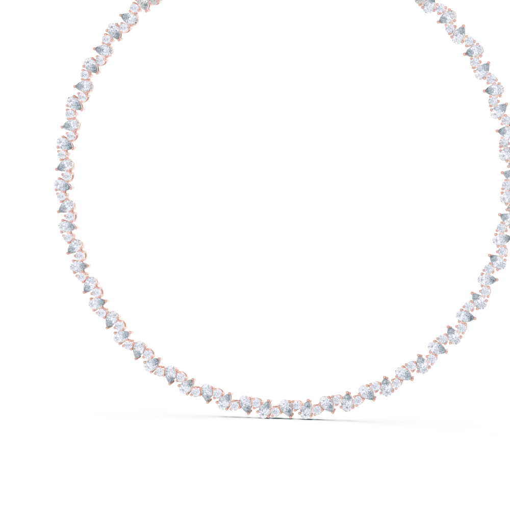 Eternal Pear Diamond Tennis Necklace