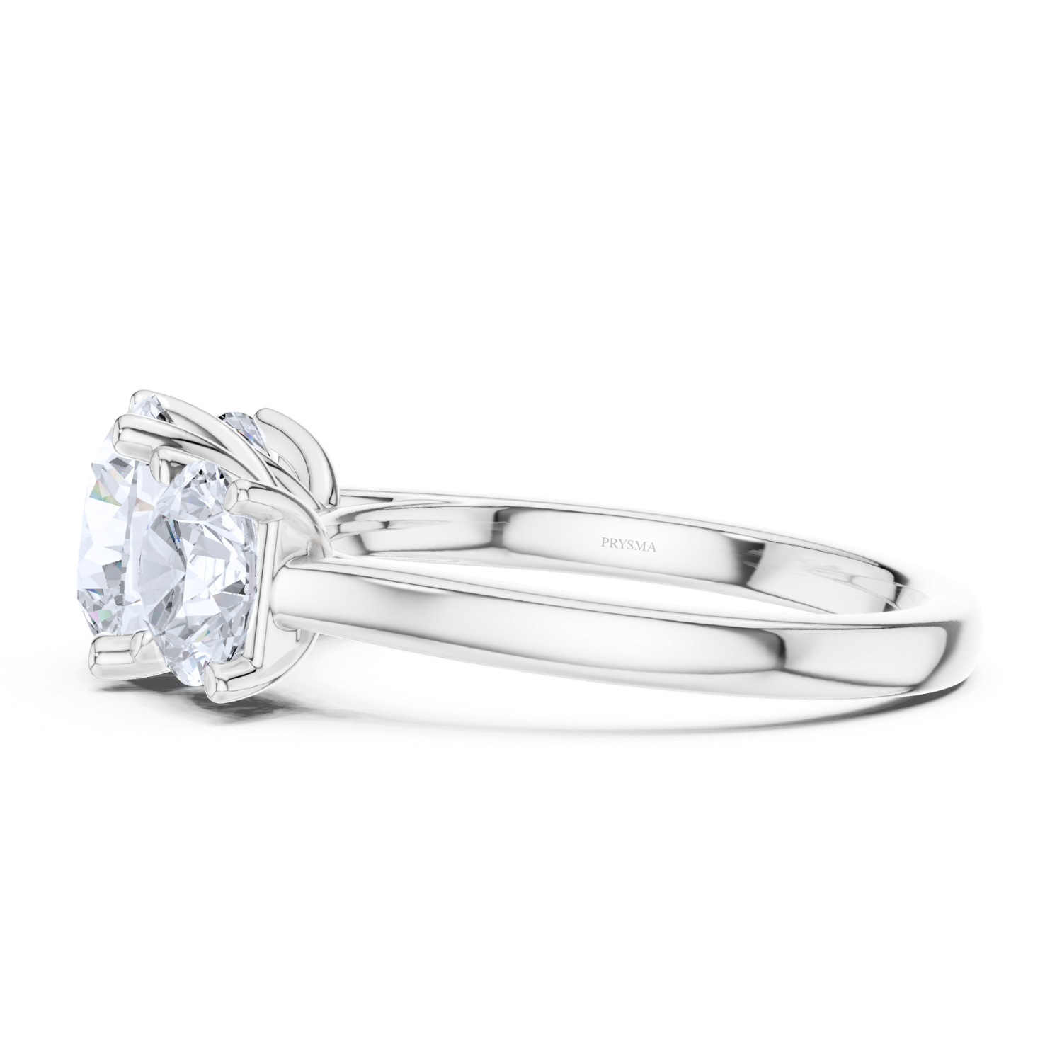 Round Cut Three-Stone Diamond Ring