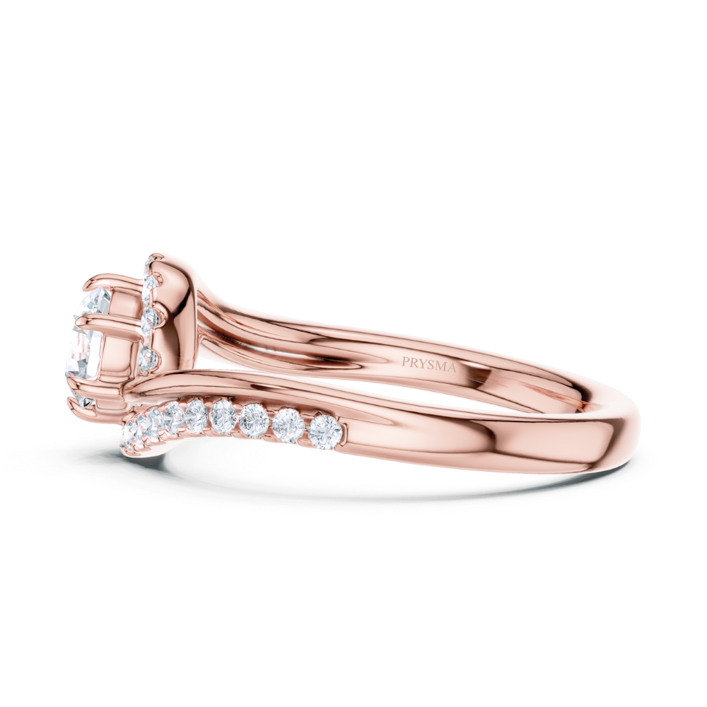 Twisted Halo Elegance Ring