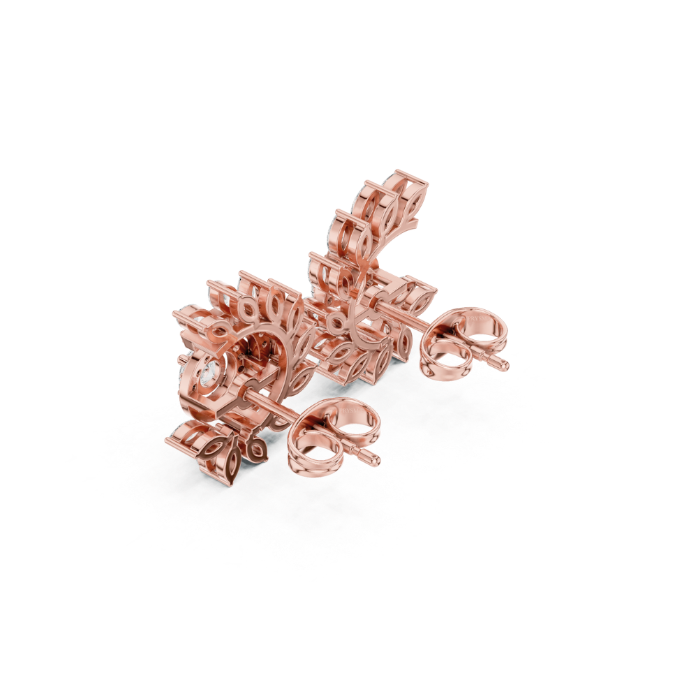 Floral Swirl Harmony Diamond Earrings