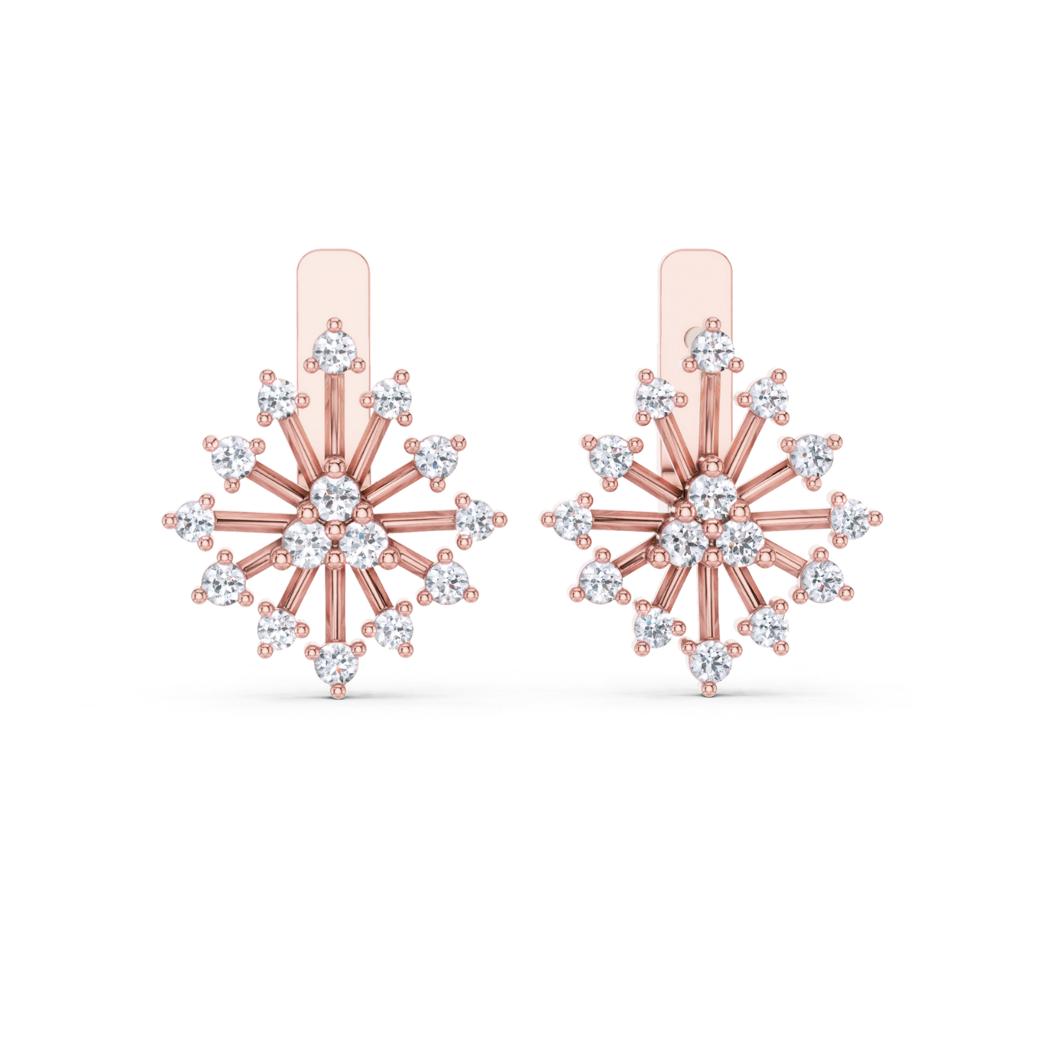 Radiant Starburst Diamond Earrings