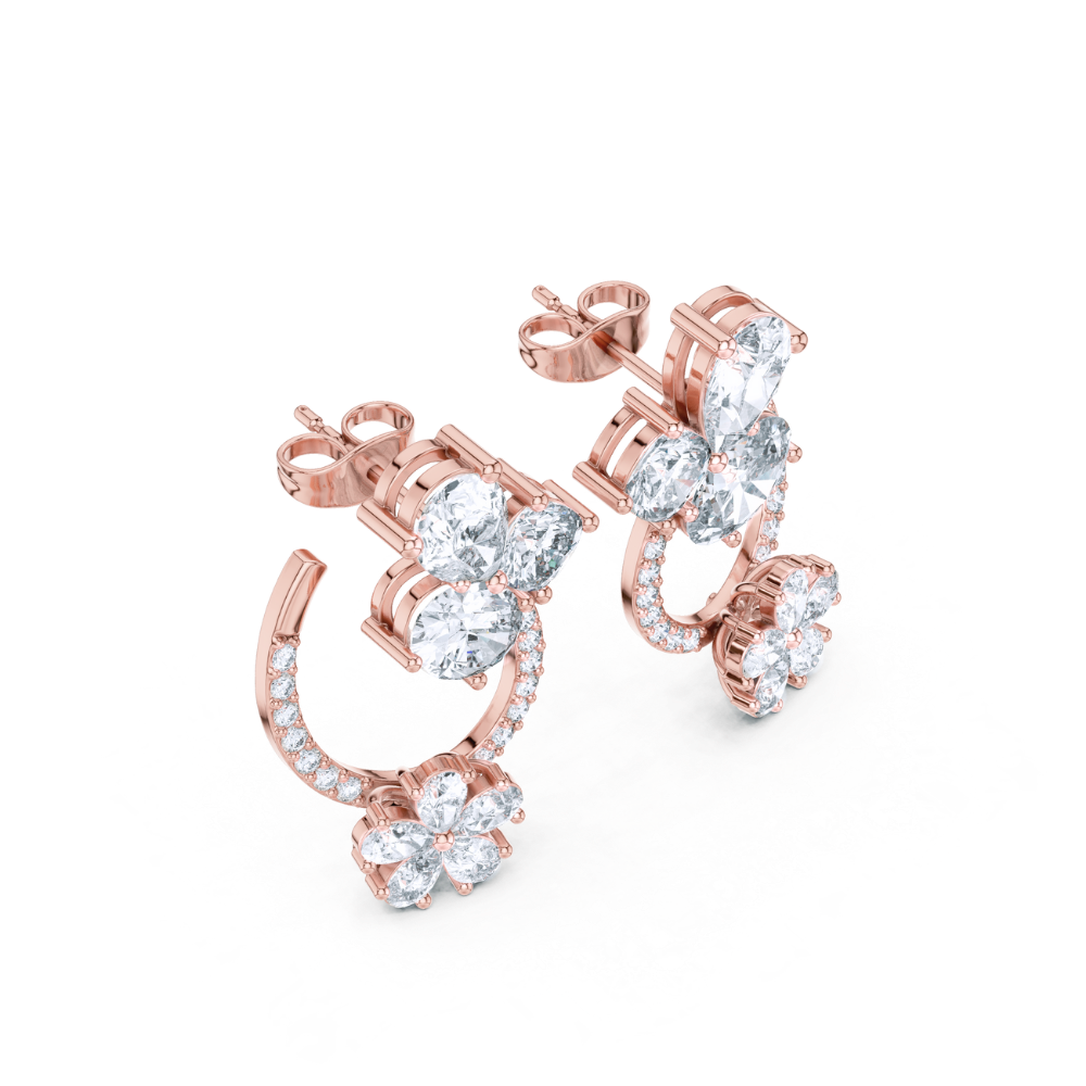 Blossom Halo Diamond Hoop Earrings