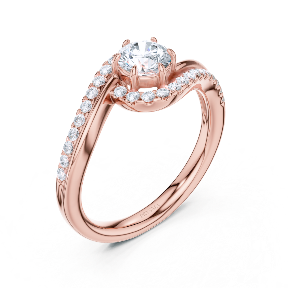 Twisted Halo Elegance Ring