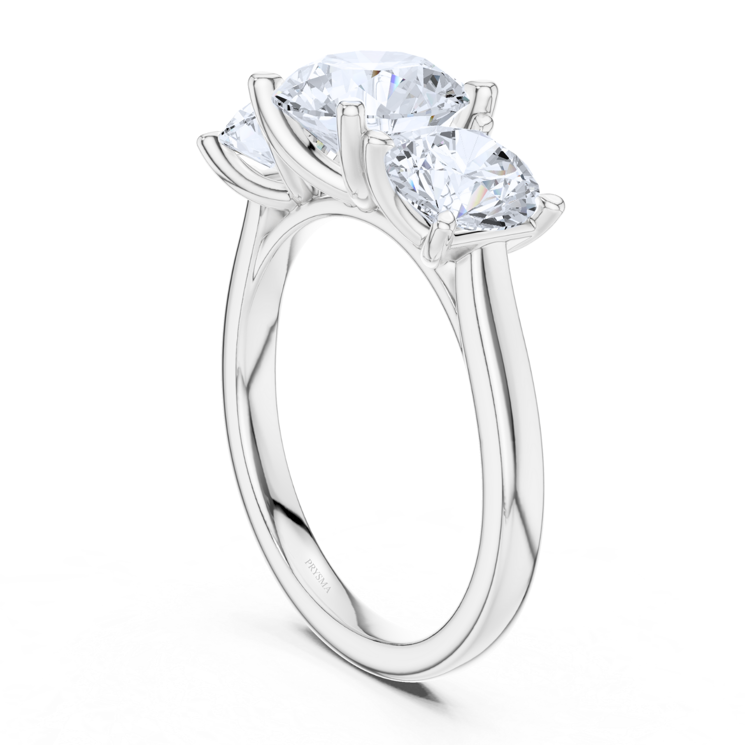 Round Cut Three-Stone Diamond Ring