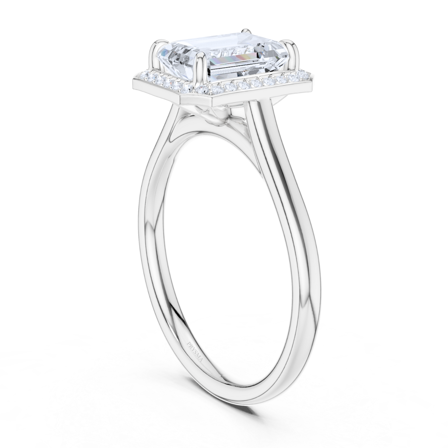 Regal Halo Emerald-Cut Diamond Ring