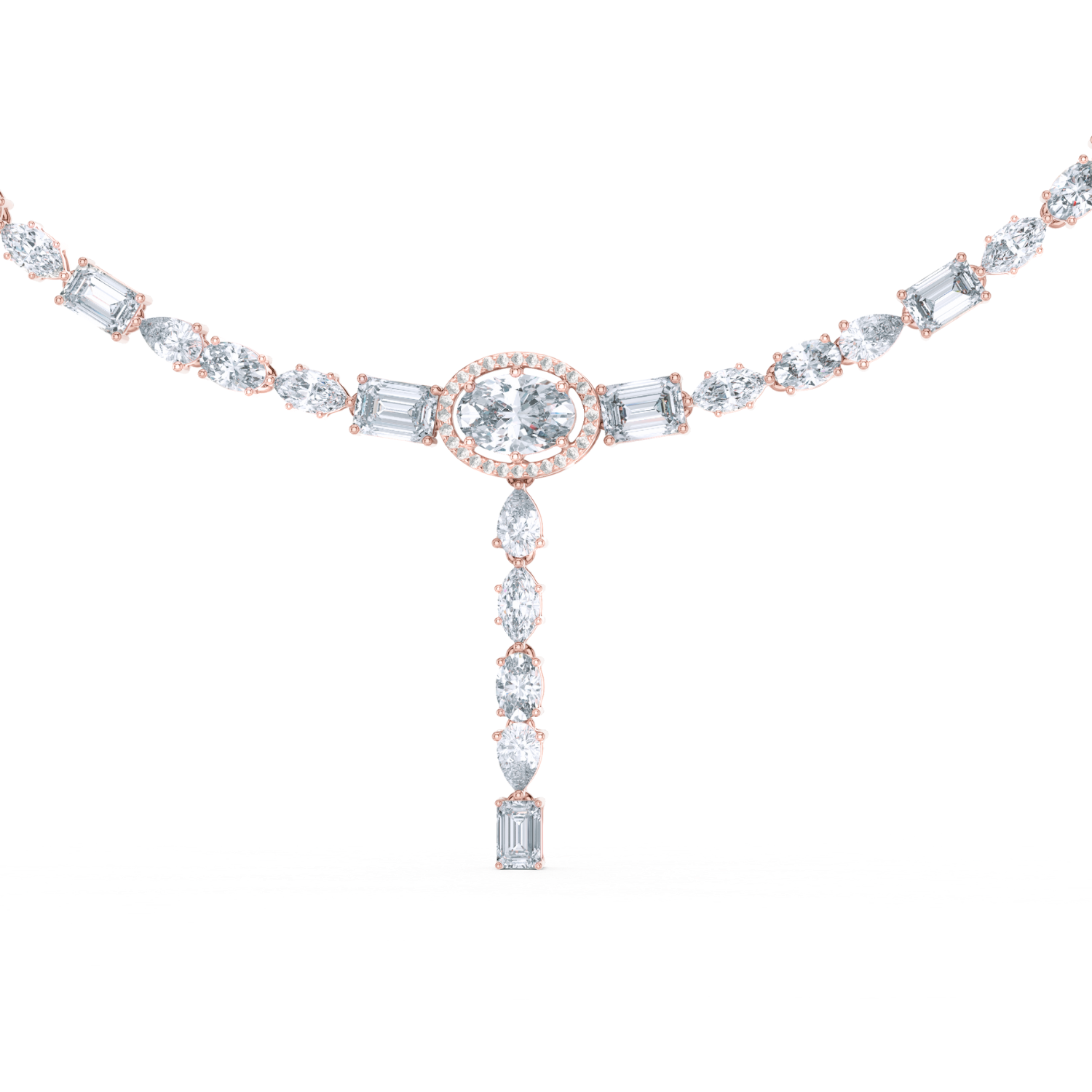 Diamond Drop Tennis Necklace