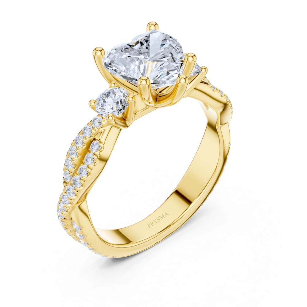 Radiant Heart Trilogy Pavé Ring