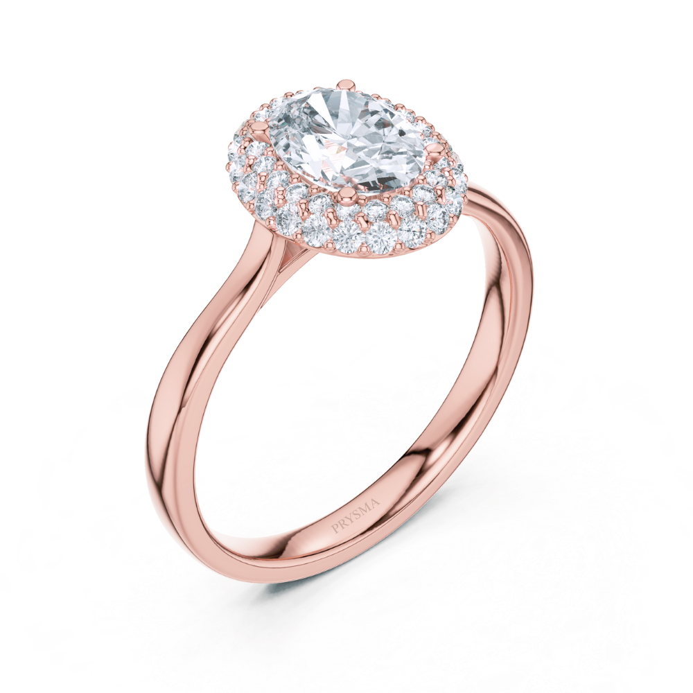 Celeste Oval Double Halo Ring