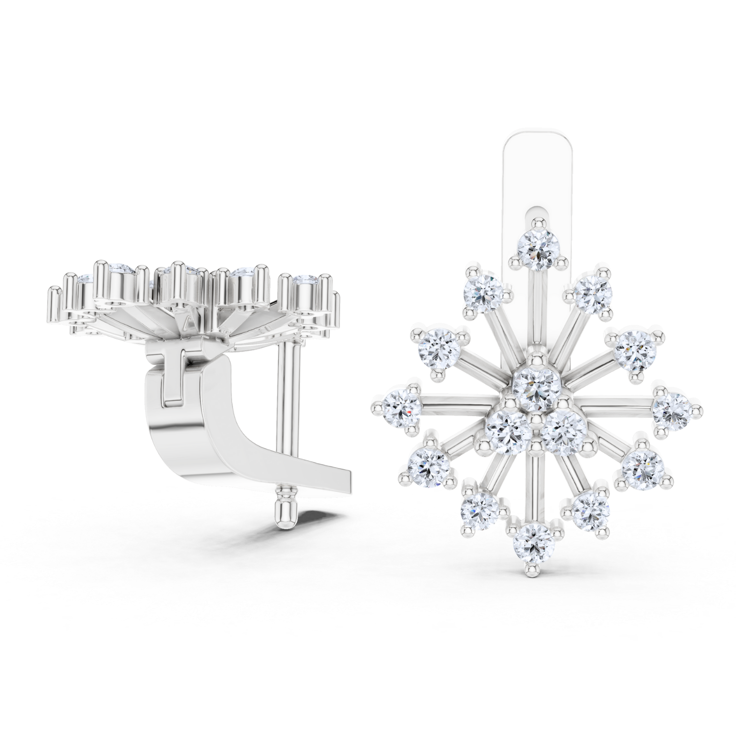 Radiant Starburst Diamond Earrings