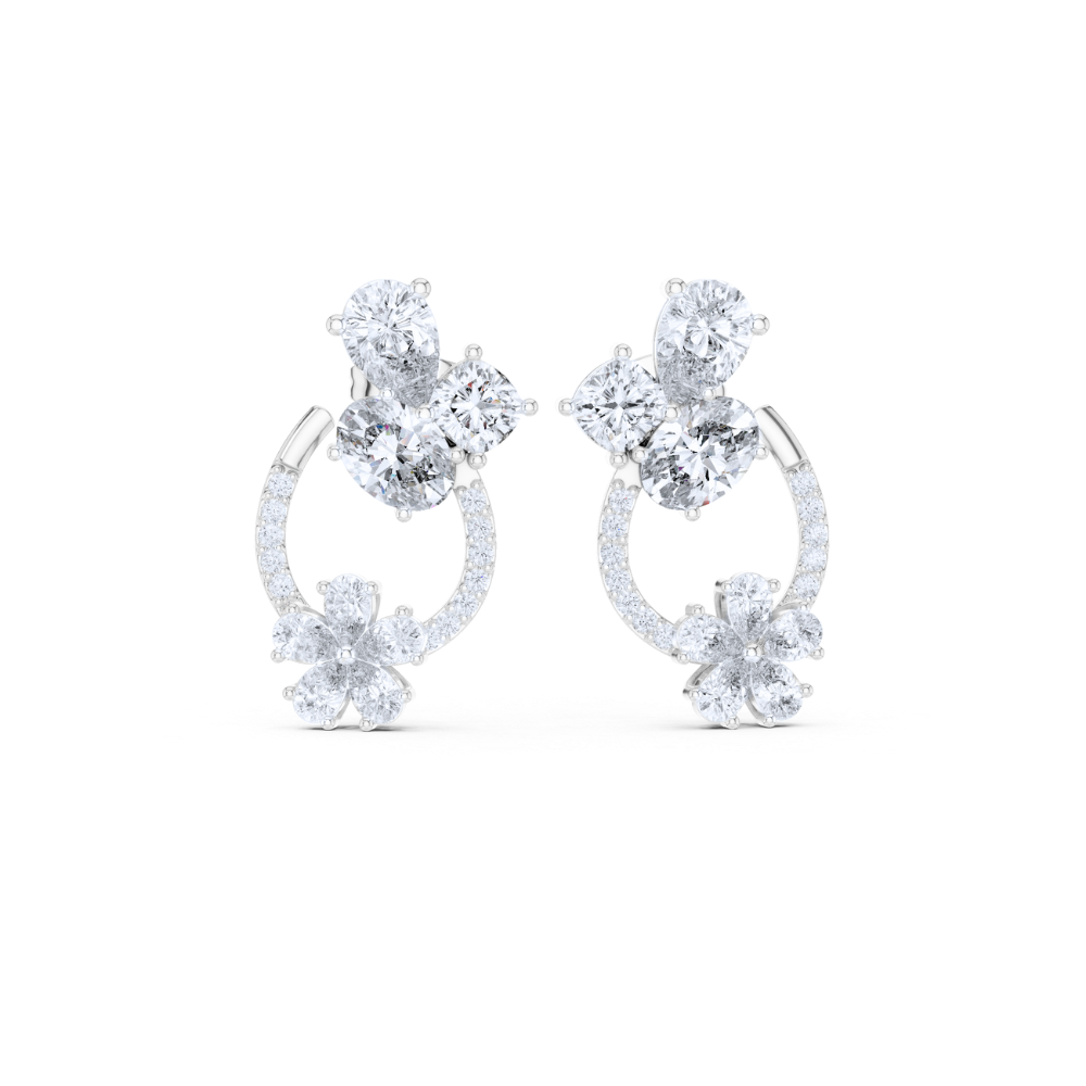 Blossom Halo Diamond Hoop Earrings
