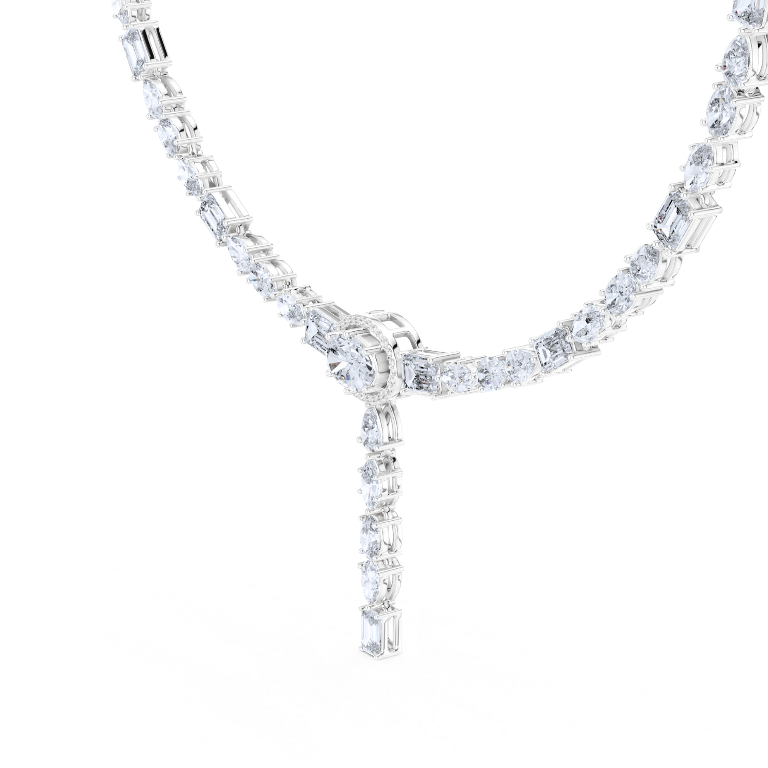 Diamond Drop Tennis Necklace