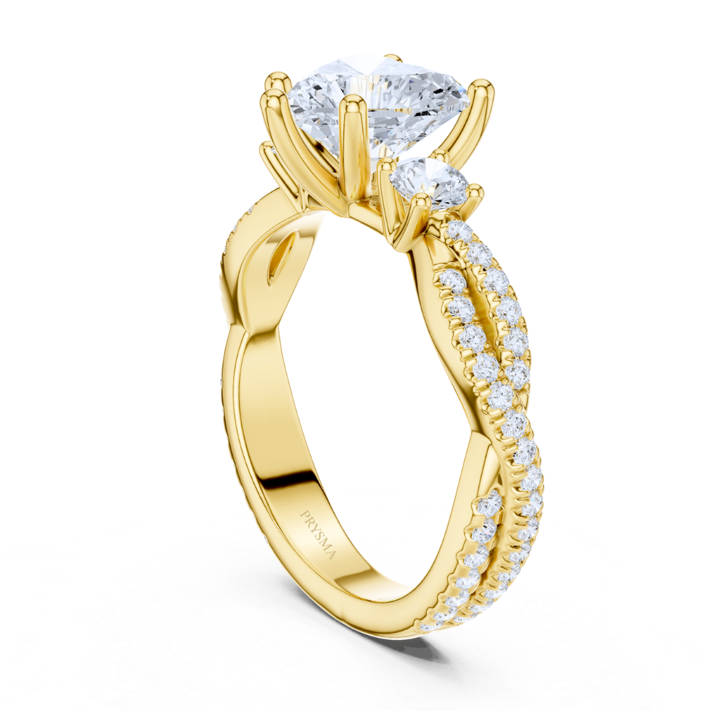Radiant Heart Trilogy Pavé Ring