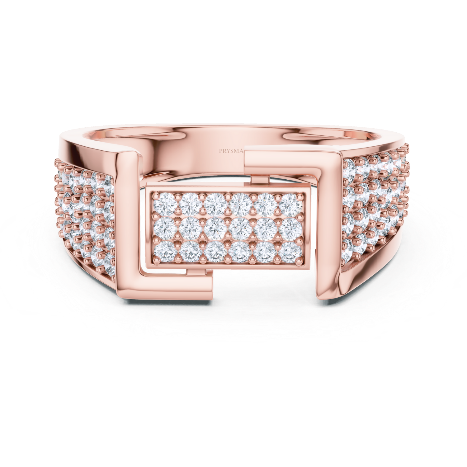 Geometric Diamond Pave Gold Band