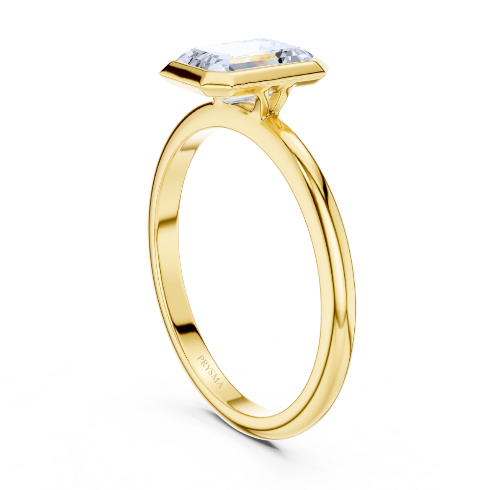 Bezel-Set Emerald-Cut Solitaire Ring