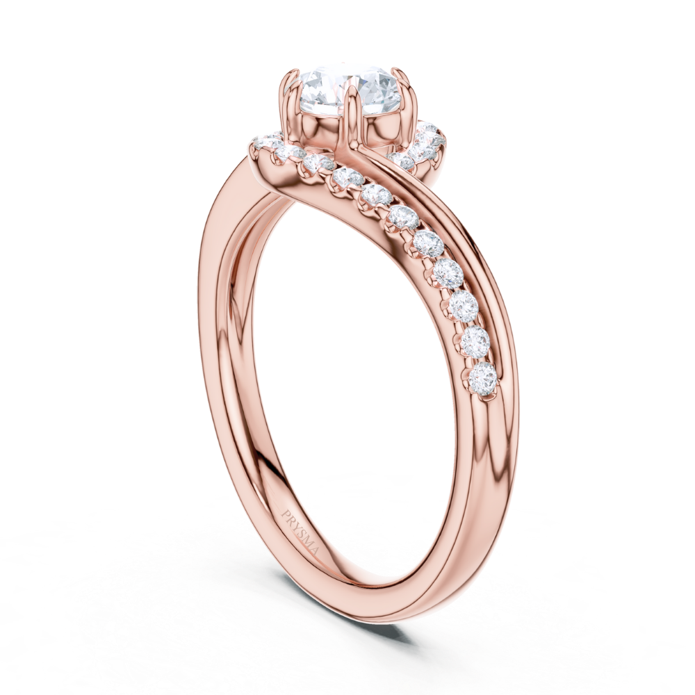 Twisted Halo Elegance Ring