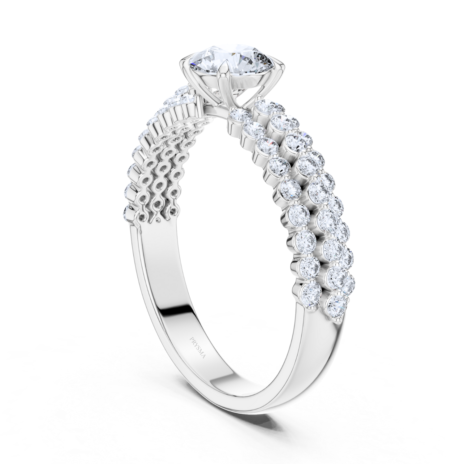 Aurelia Double Row Lab Diamond Solitaire Ring