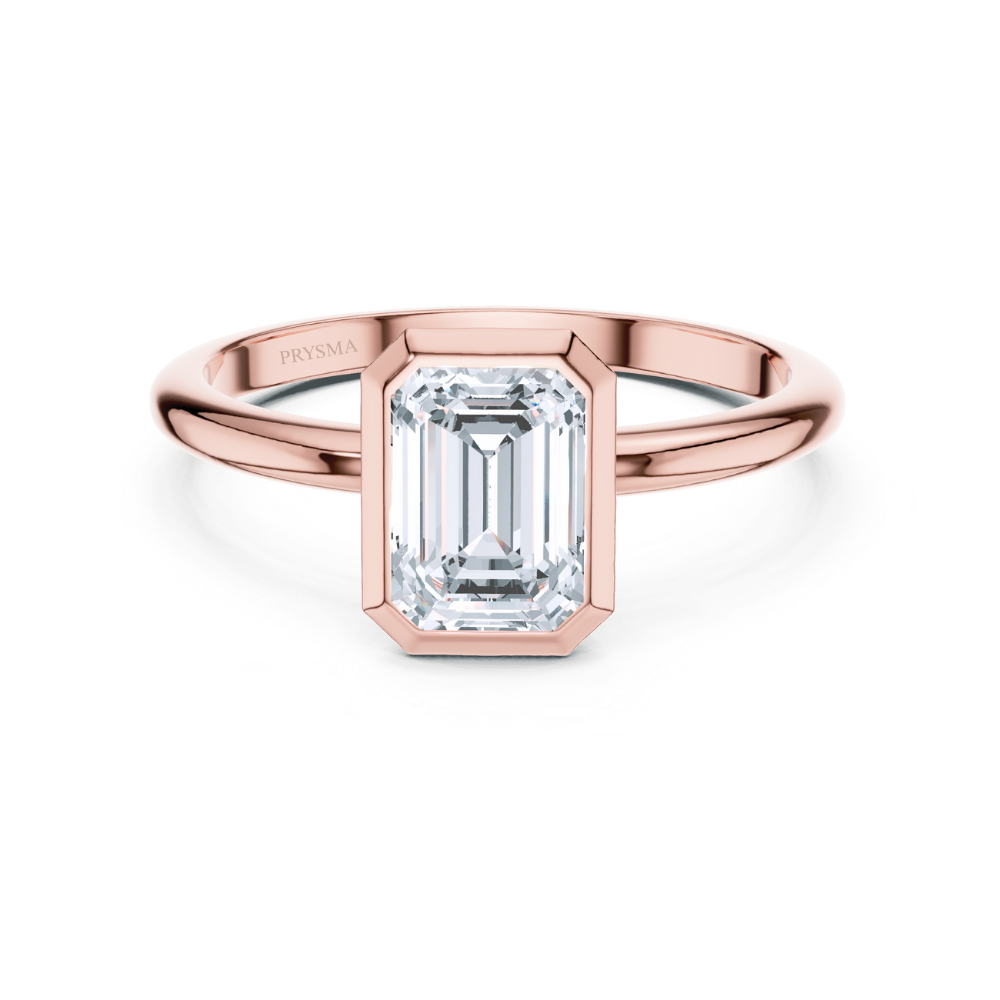 Bezel-Set Emerald-Cut Solitaire Ring