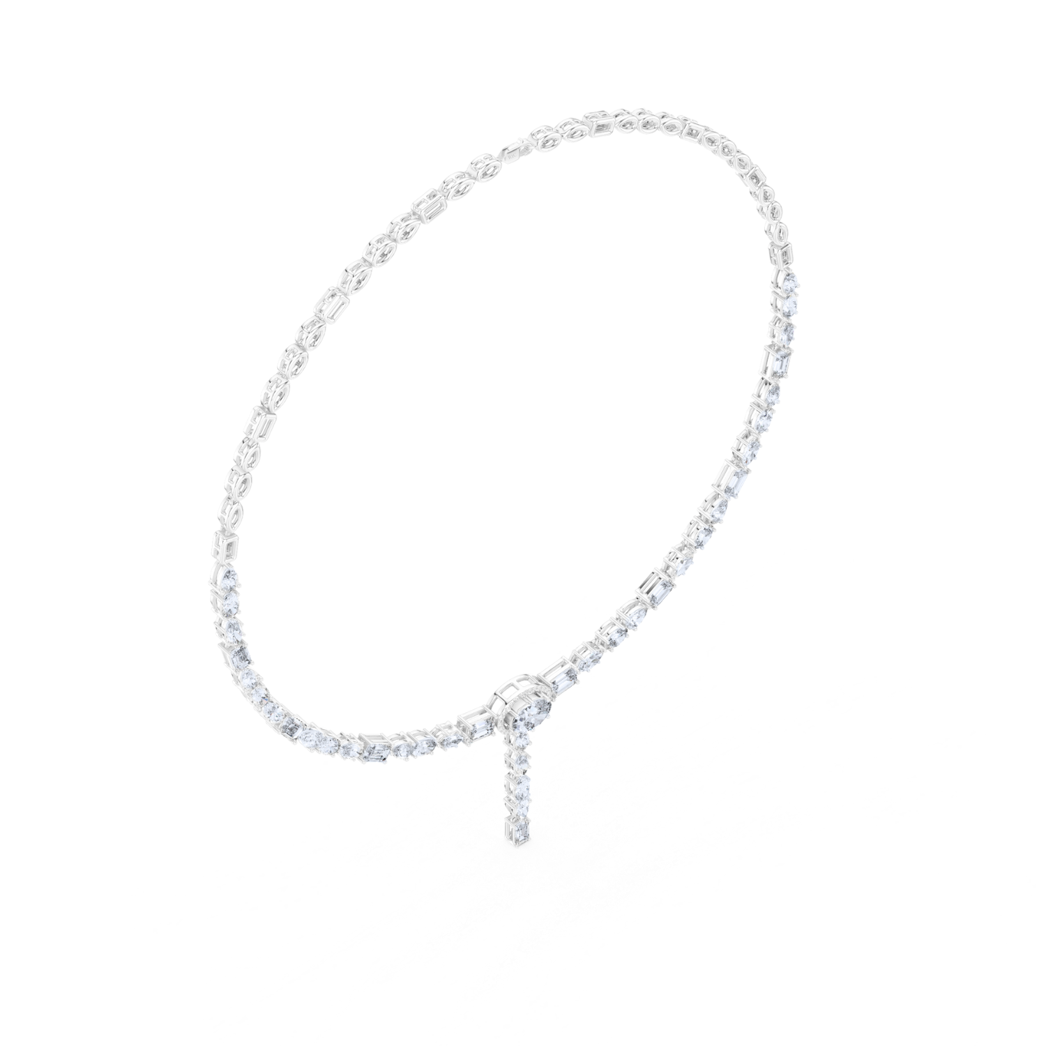 Diamond Drop Tennis Necklace