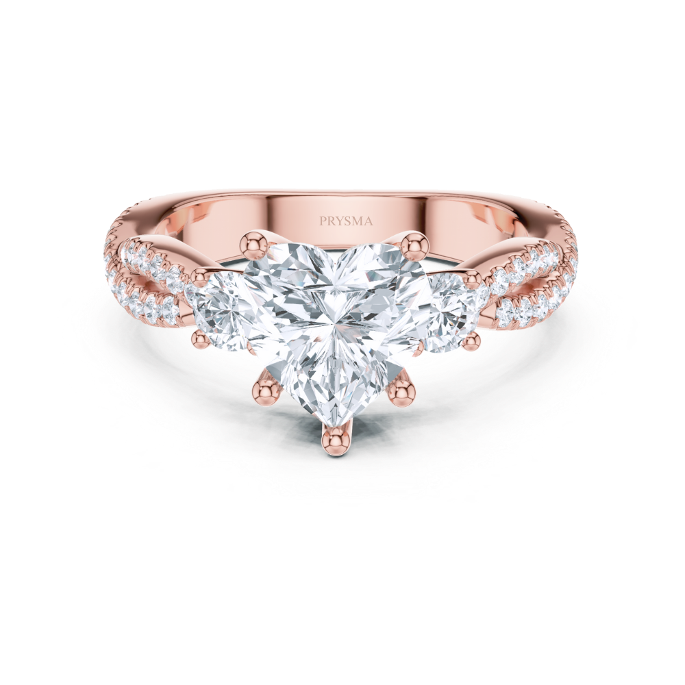 Radiant Heart Trilogy Pavé Ring