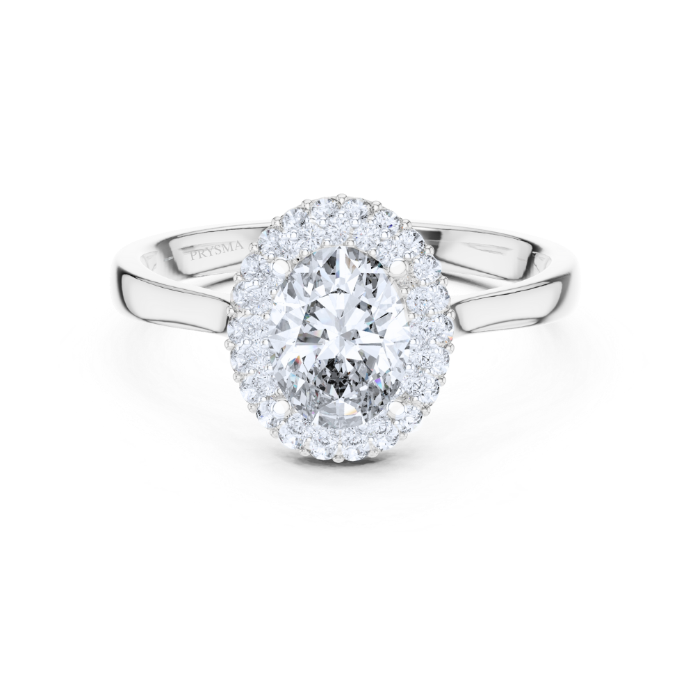 Celeste Oval Double Halo Ring