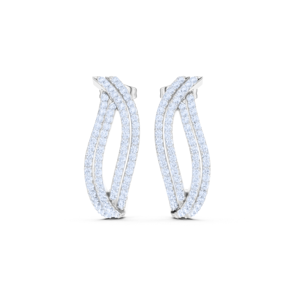 Diamond Wave Hoop Earrings