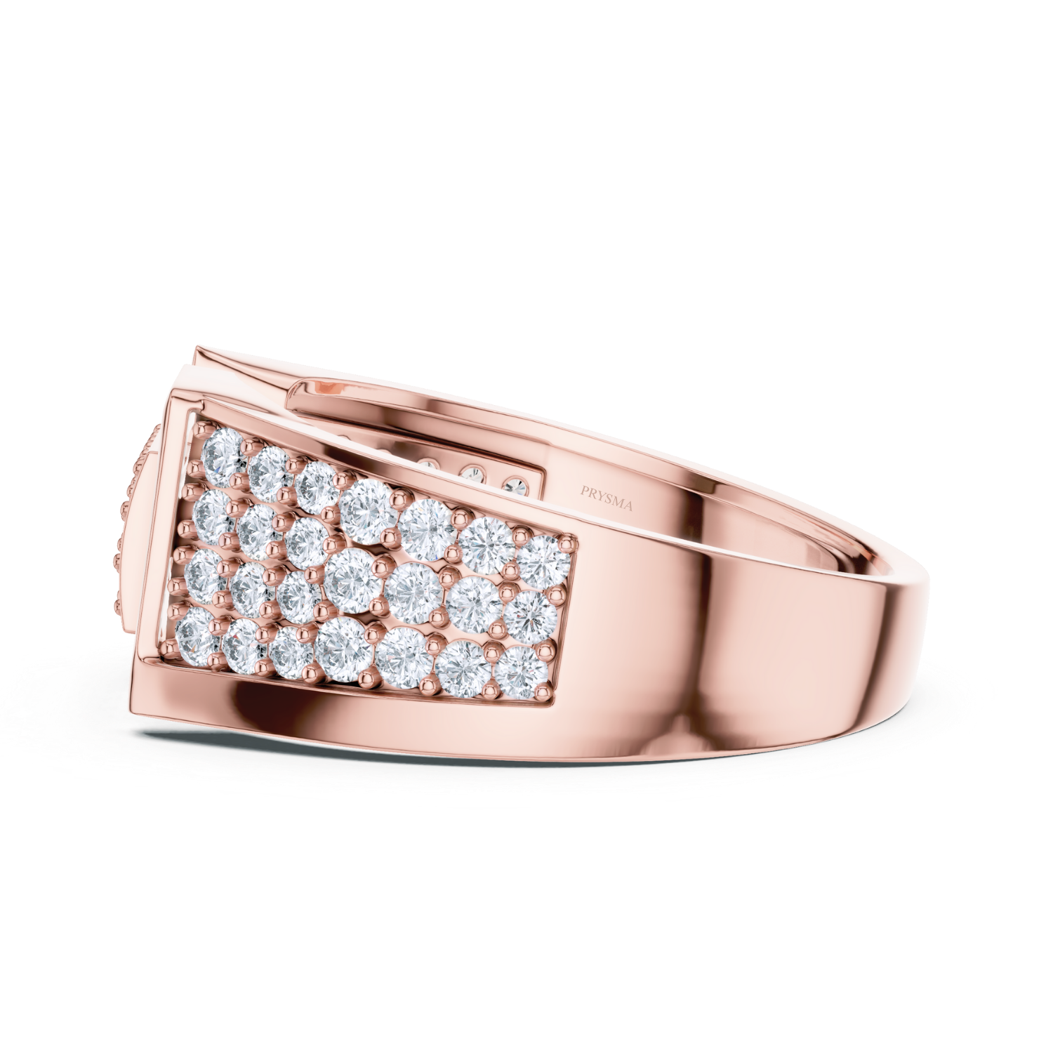 Geometric Diamond Pave Gold Band