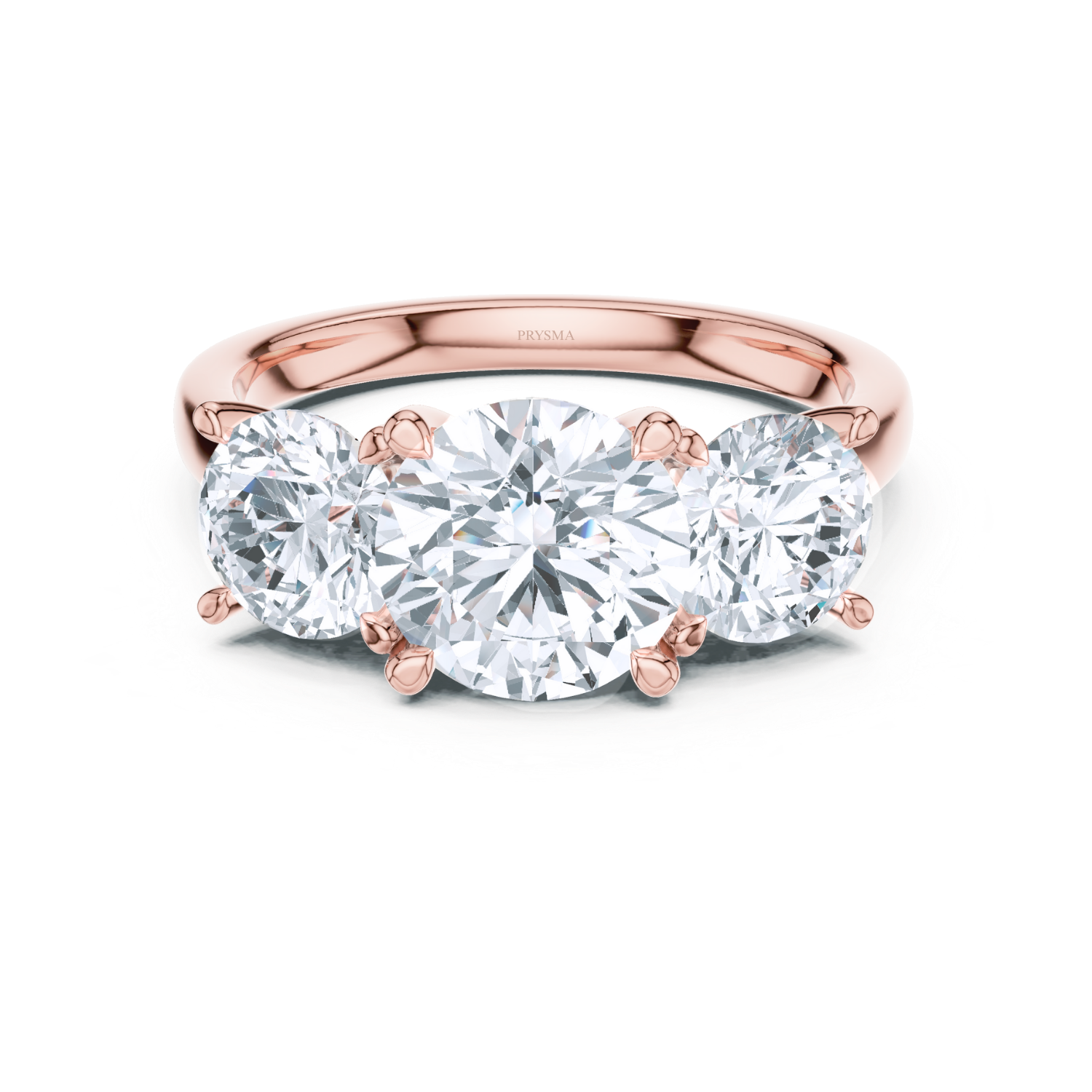 Round Cut Three-Stone Diamond Ring