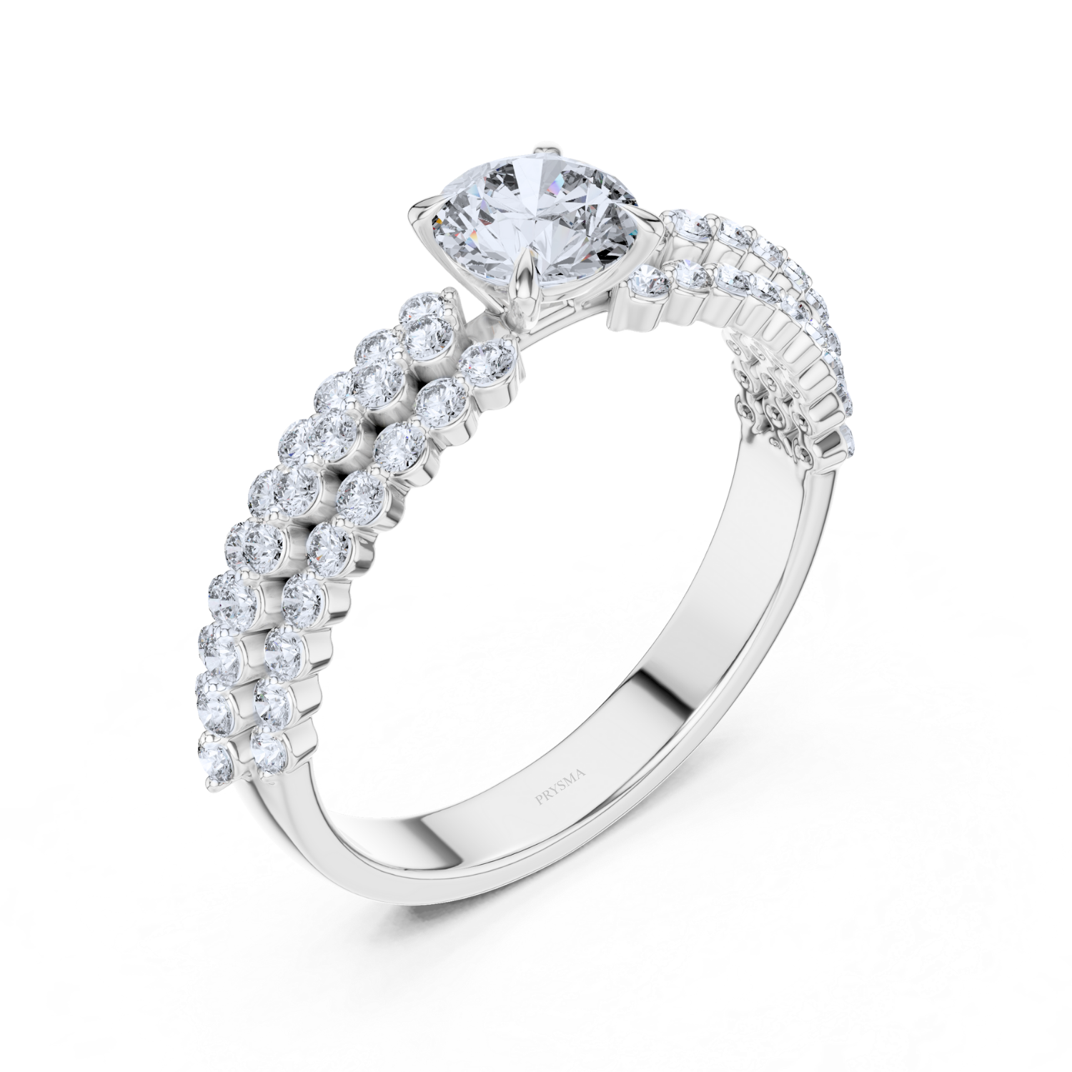 Aurelia Double Row Lab Diamond Solitaire Ring