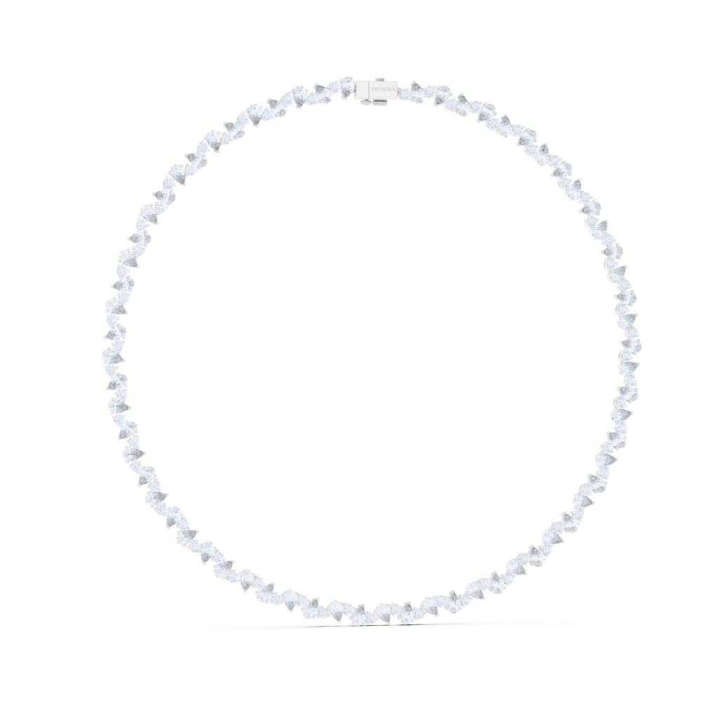 Eternal Pear Diamond Tennis Necklace