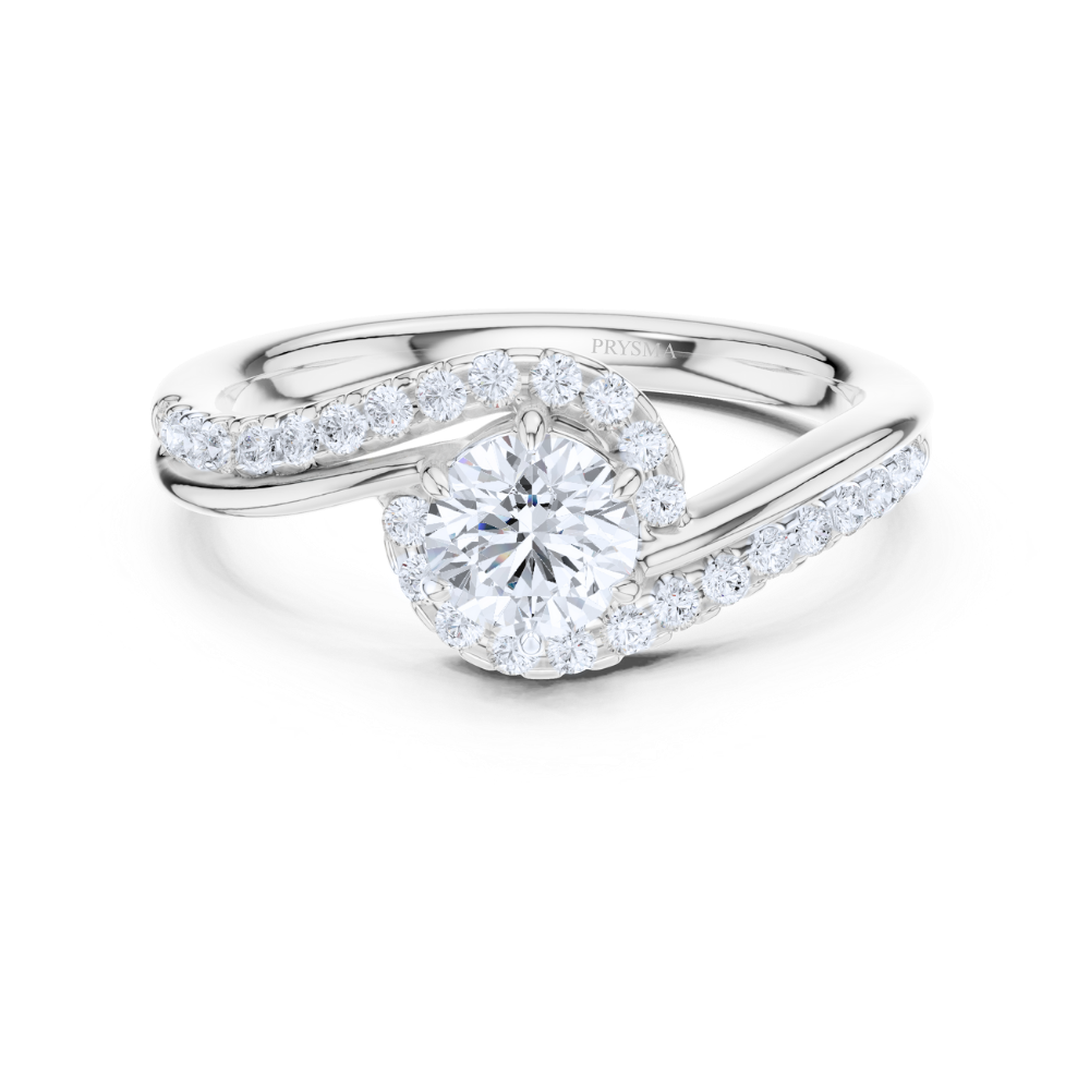 Twisted Halo Elegance Ring