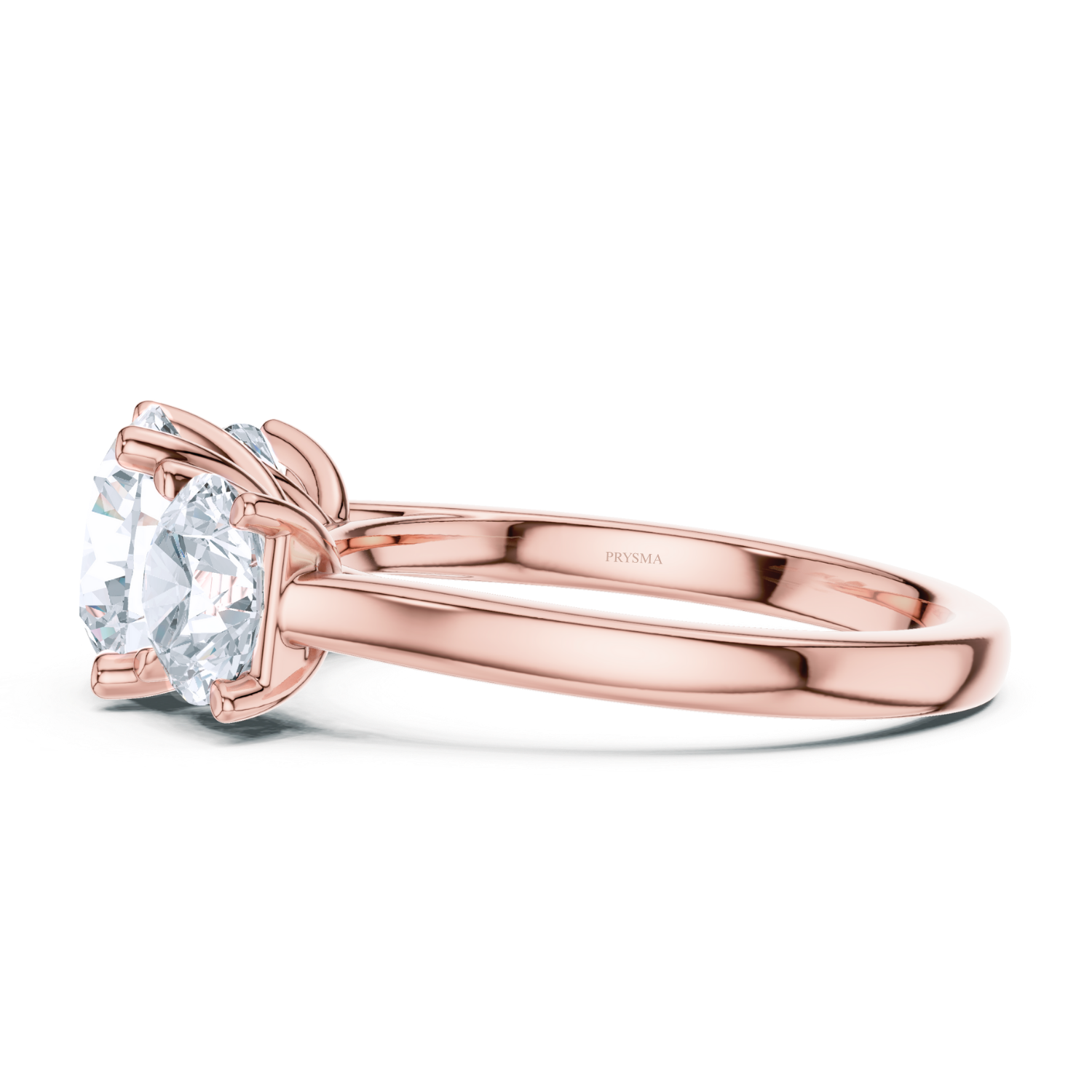 Round Cut Three-Stone Diamond Ring