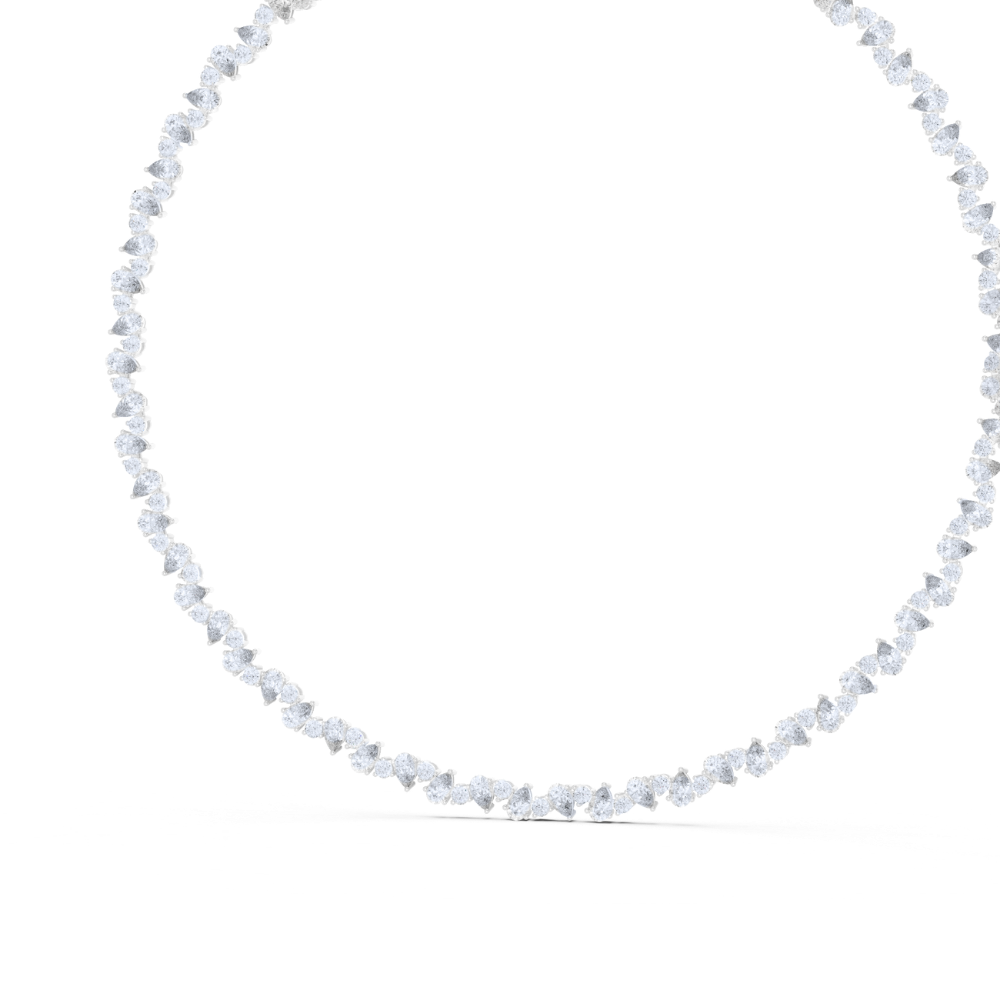 Eternal Pear Diamond Tennis Necklace