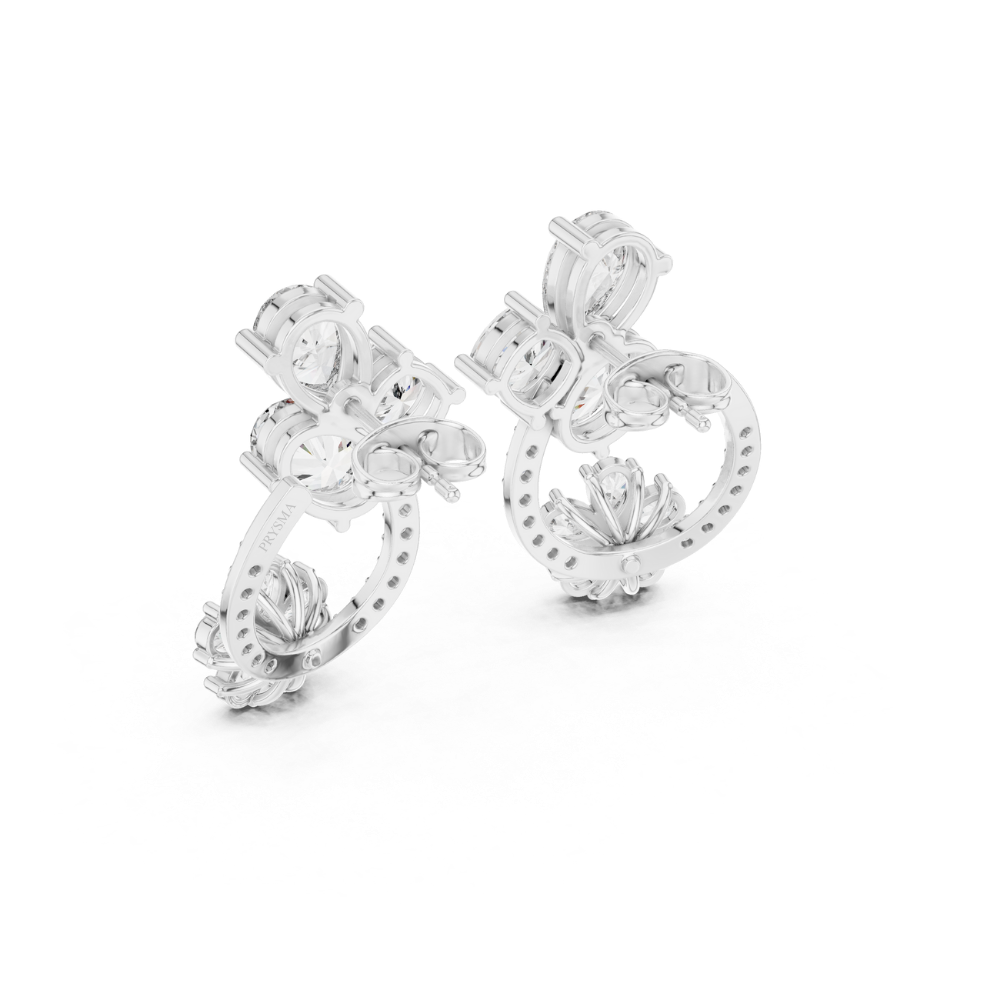 Blossom Halo Diamond Hoop Earrings