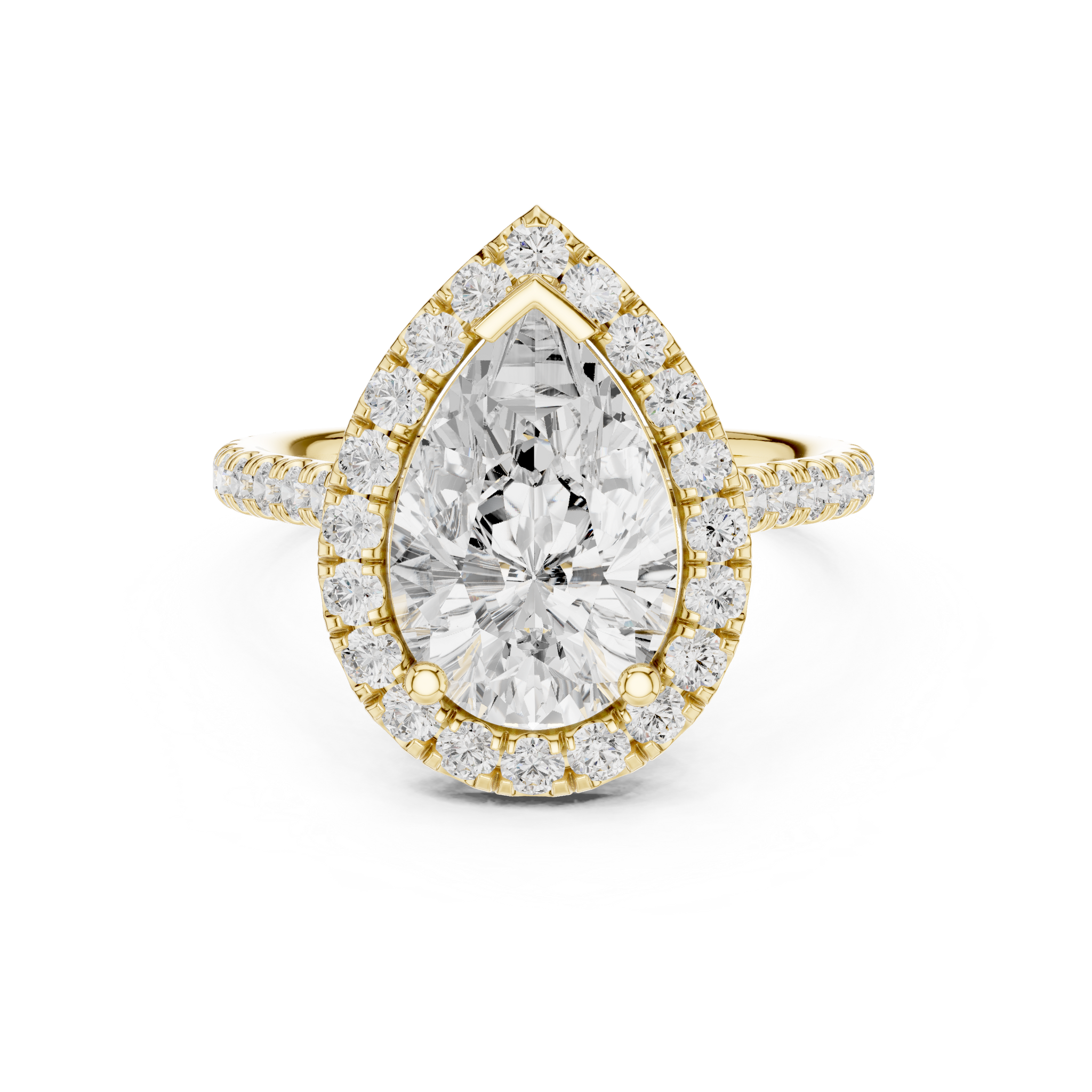 Elegant Halo Pave Diamond  Ring