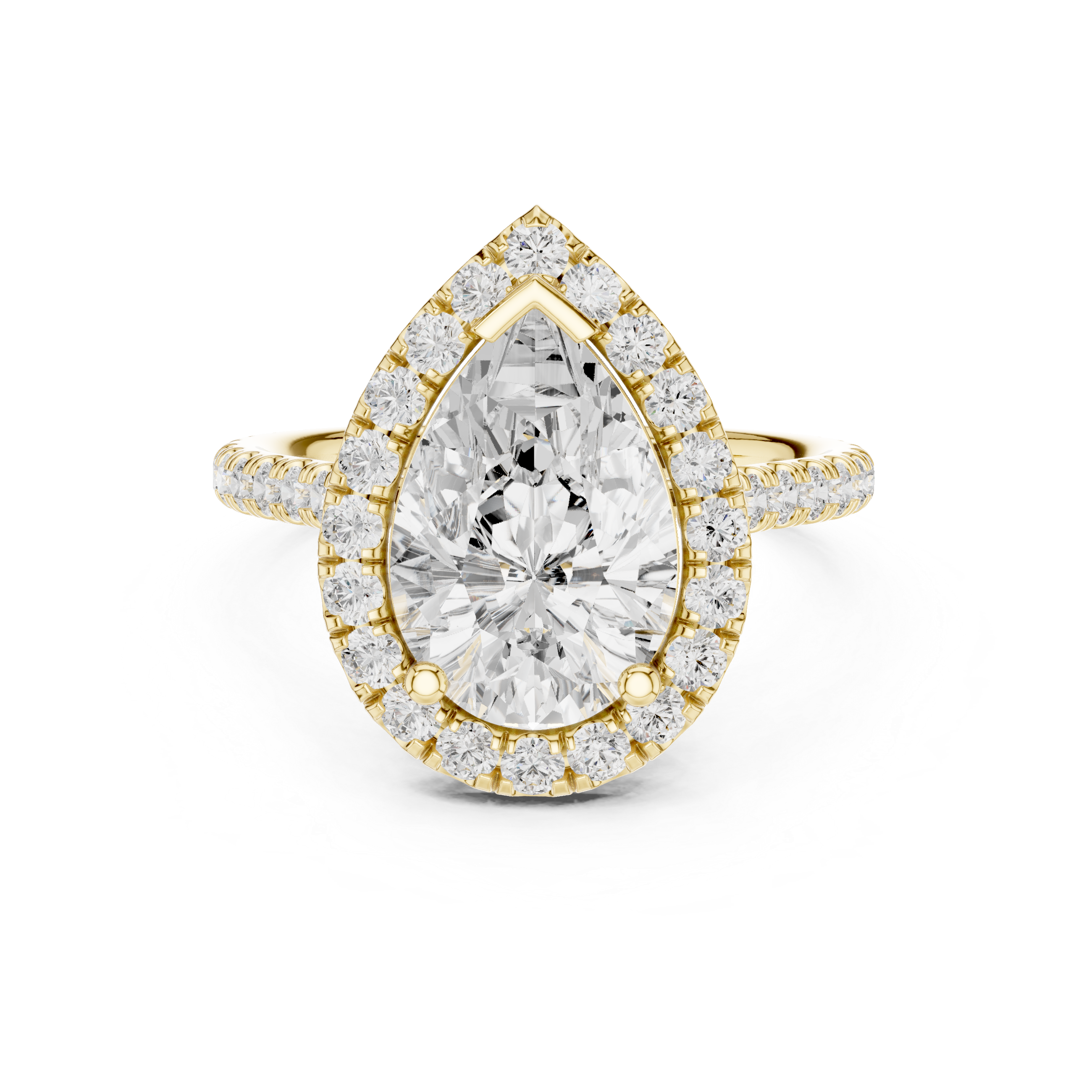 Elegant Halo Pave Diamond  Ring