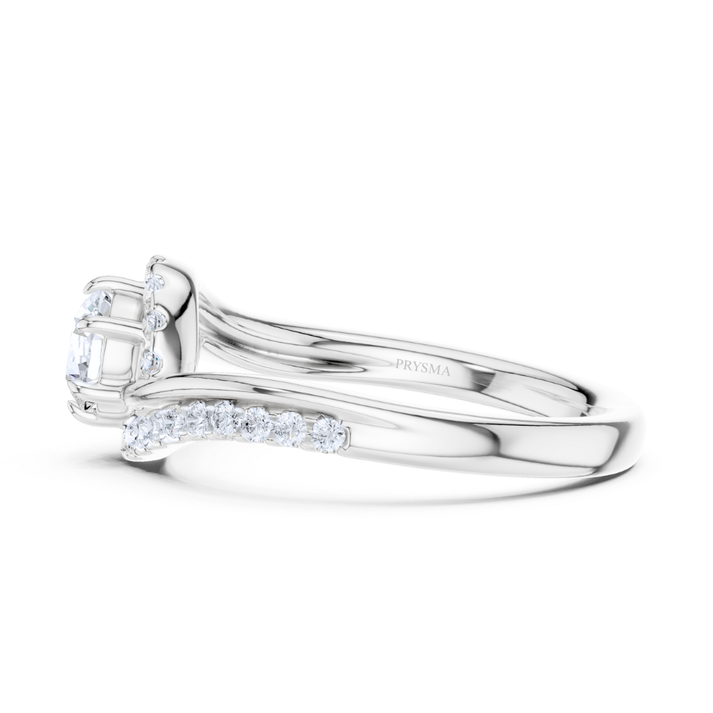 Twisted Halo Elegance Ring
