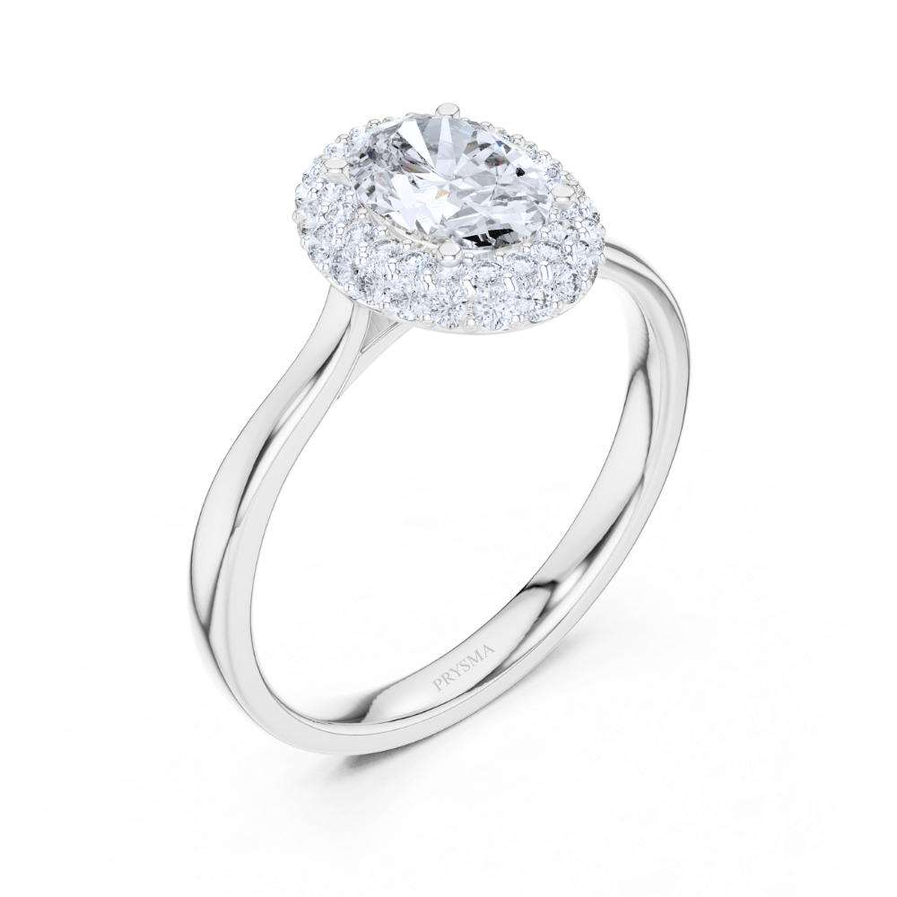 Celeste Oval Double Halo Ring