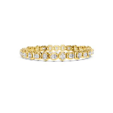 Cushion-Cut Diamond Bezel Tennis Bracelet