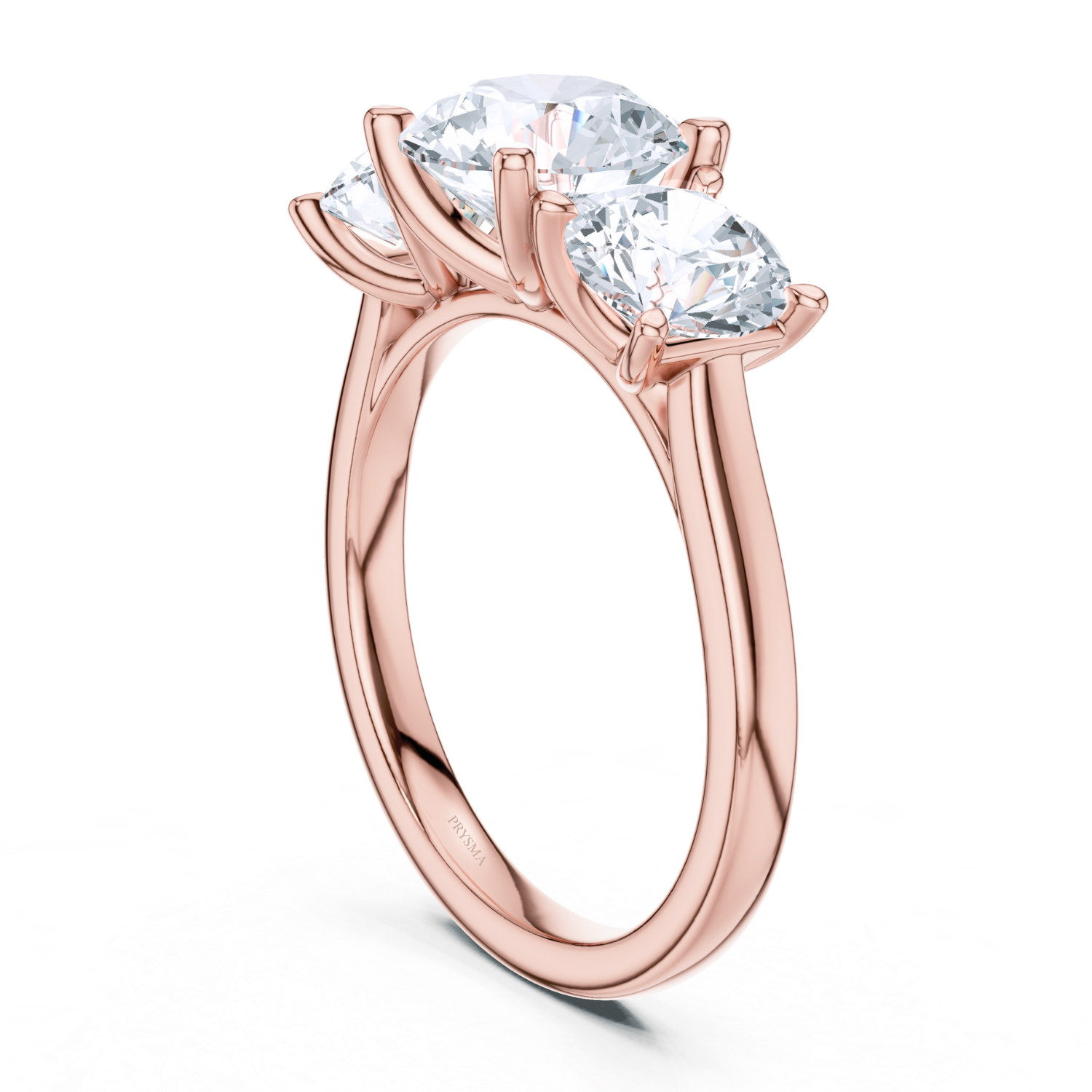 Round Cut Three-Stone Diamond Ring