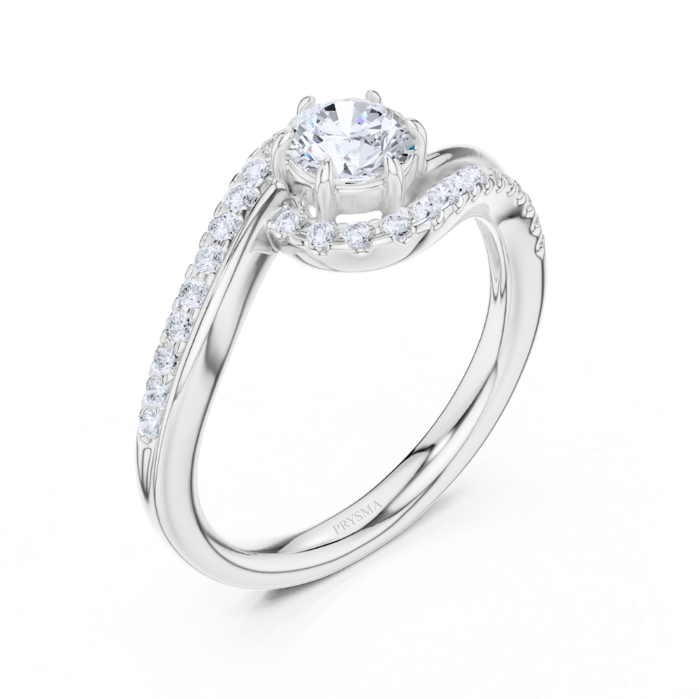 Twisted Halo Elegance Ring