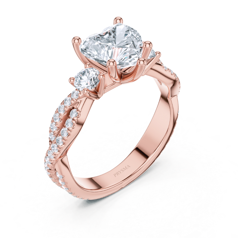 Radiant Heart Trilogy Pavé Ring