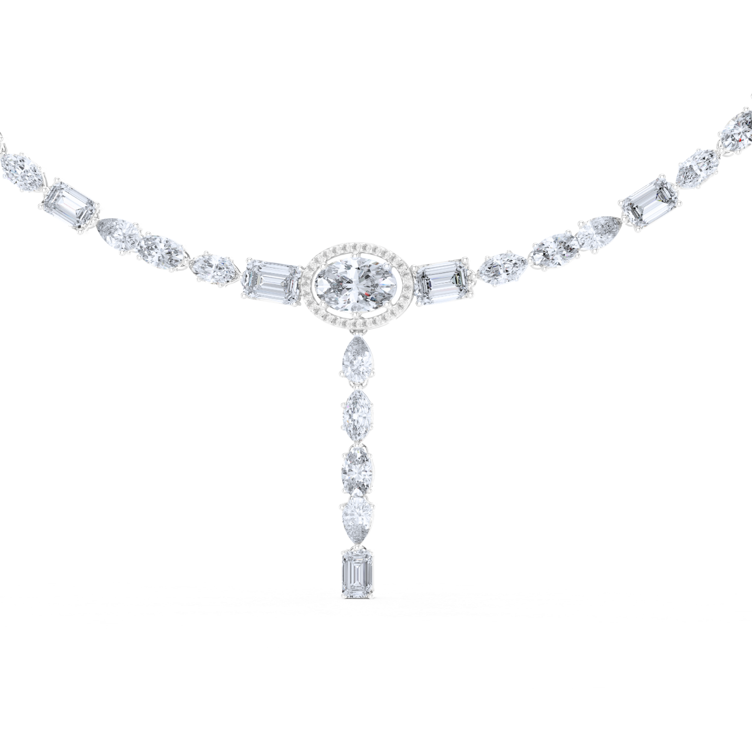 Diamond Drop Tennis Necklace