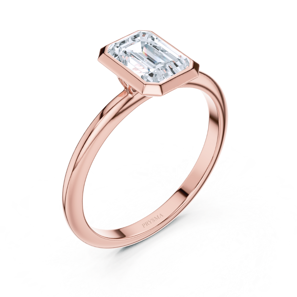 Bezel-Set Emerald-Cut Solitaire Ring