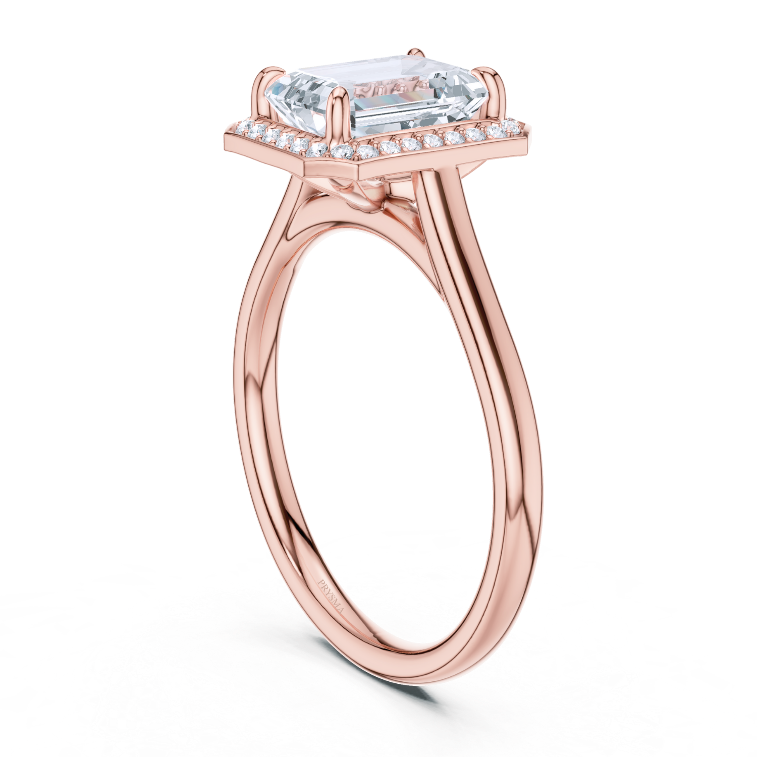 Regal Halo Emerald-Cut Diamond Ring