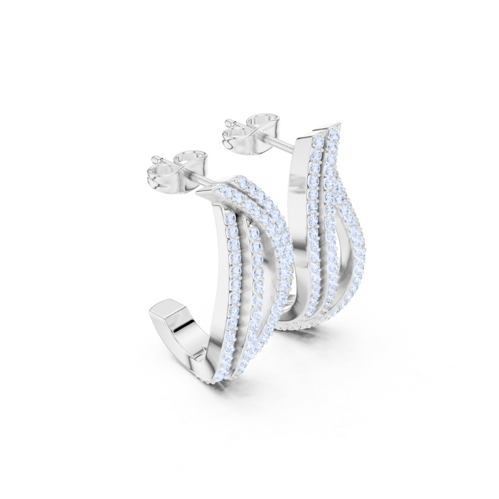 Diamond Wave Hoop Earrings