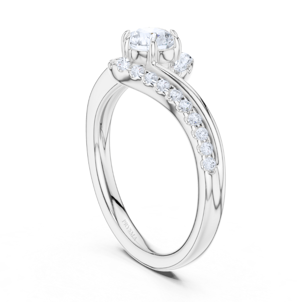 Twisted Halo Elegance Ring