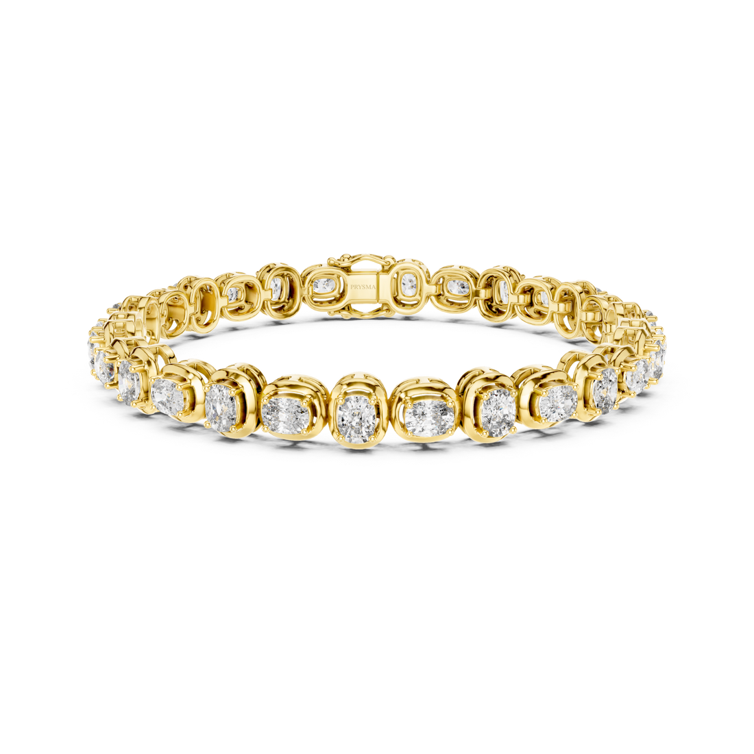 Cushion-Cut Diamond Bezel Tennis Bracelet