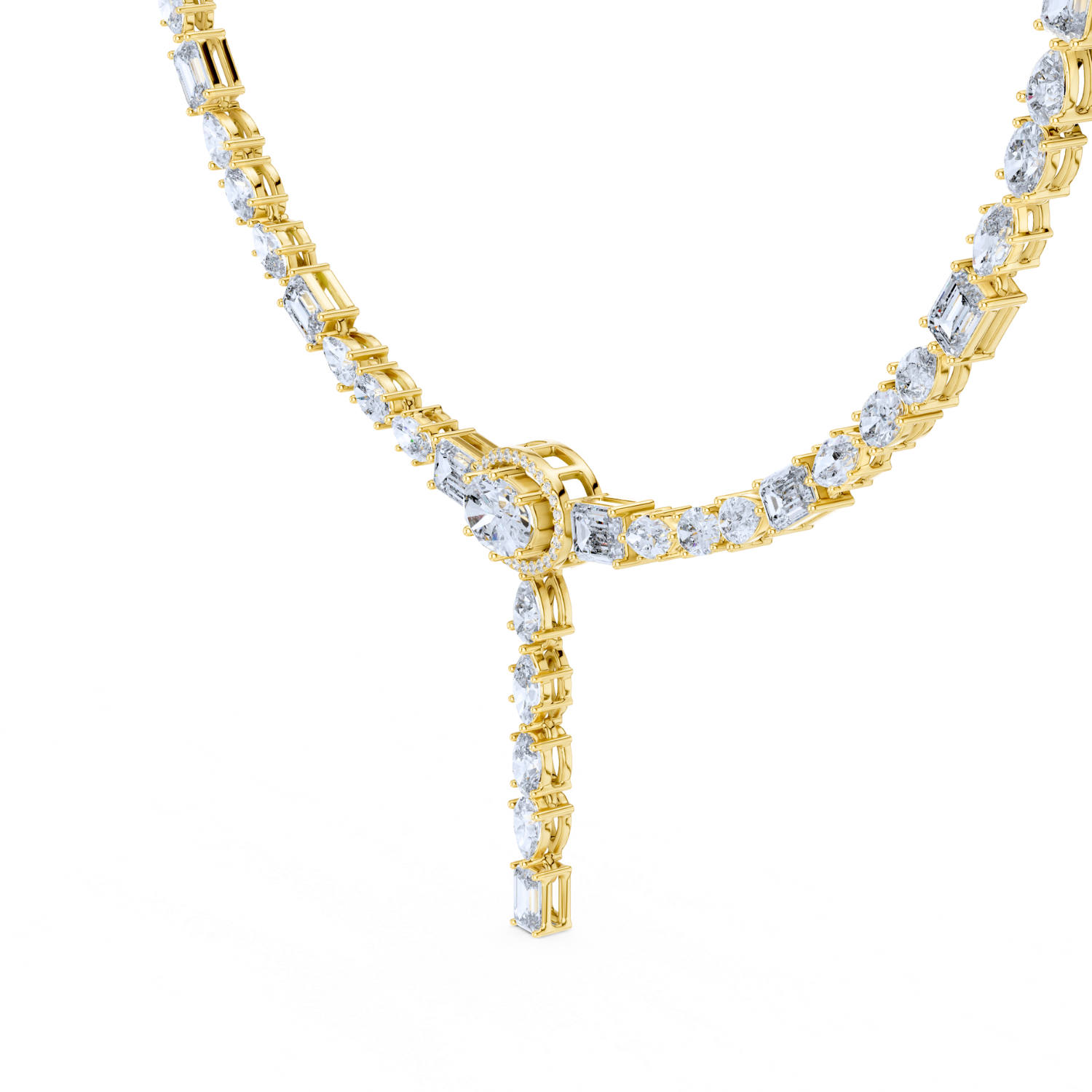 Diamond Drop Tennis Necklace