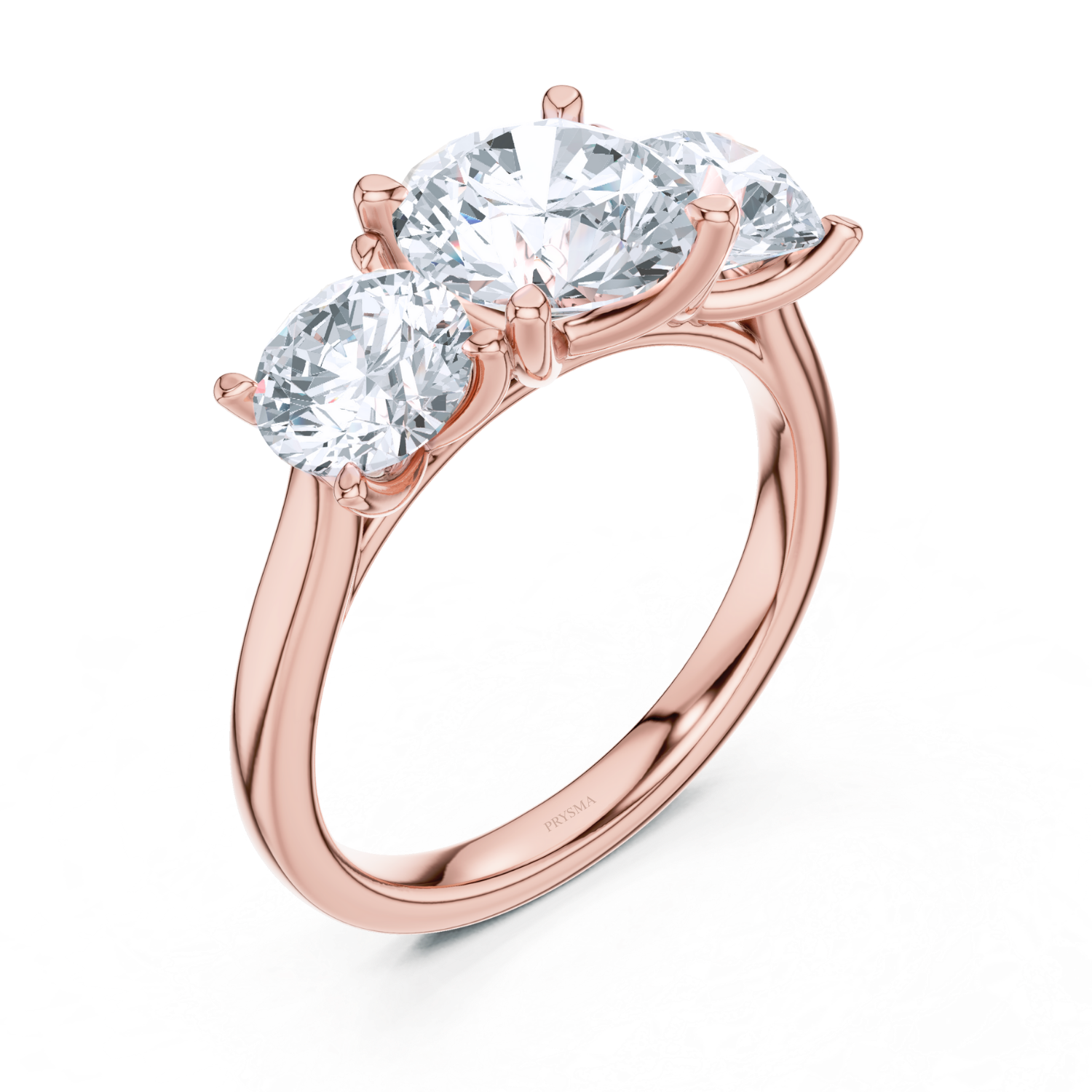 Round Cut Three-Stone Diamond Ring