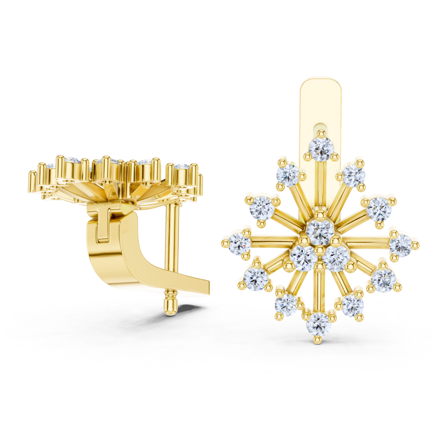 Radiant Starburst Diamond Earrings